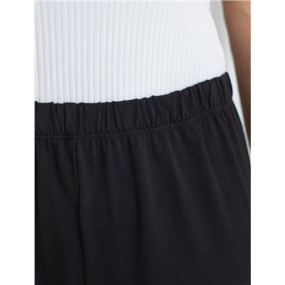 Укороченные брюки из эластичного хлопка с контрастным кантом