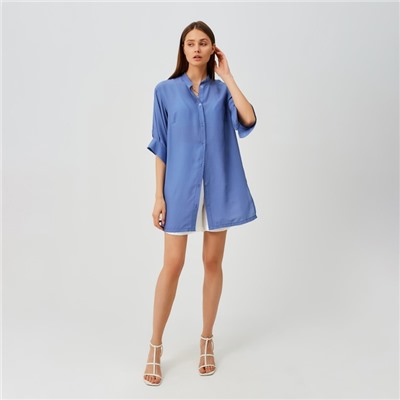 Рубашка женская MINAKU: Casual Collection, размер 44, синяя