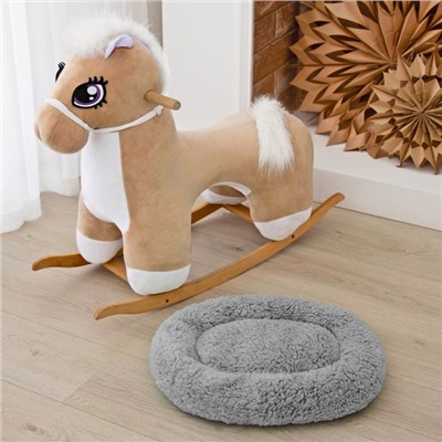 Лежанка для животных «Уют», мягкий мех, 50×42×11 см, серая