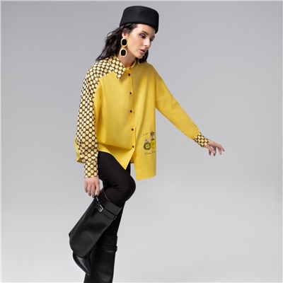 Рубашка дизайнерская, Моя философия – шик (жёлтая)