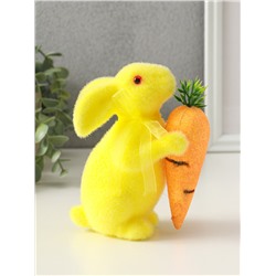 Фигурка пасхальная «Жёлтый заяц с морковкой», 6.5×12×15.5 см