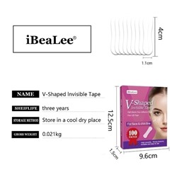 Тейпы для подтяжки лица прозрачные 100 шт #23004906