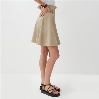 Юбка мини женская MINAKU: MINAKU: Safari, бежевая, размер 44