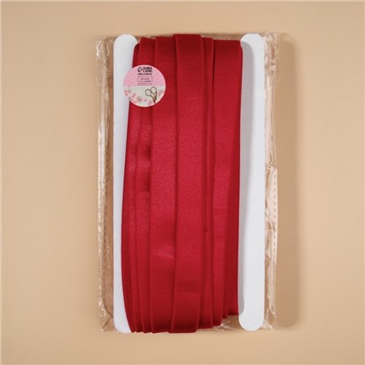 Резинка для бретелей, блестящая, 15 мм, 10±0.5 м, красная