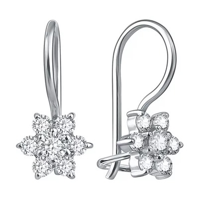 Серьги из серебра куб.циркон., Л-10091