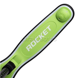 Самокат трёхколёсный ROCKET светящиеся колеса PU, дека, рулевая стойка, цвет черно-зеленый