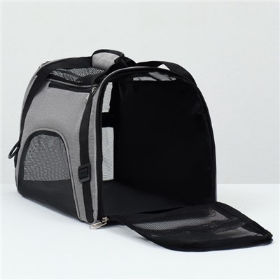 Сумка-переноска сетчатая, 48×26×28 см, серая