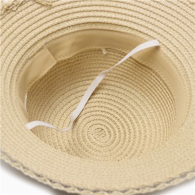 Шляпа для девочки MINAKU «Принцесса», размер 52, бежевая