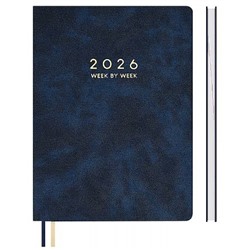 Еженедельник 2026 г. А4 160 стр. 70329 "ТИВОЛИ ДЕЛАВЭ СИНИЙ" кожзам Феникс