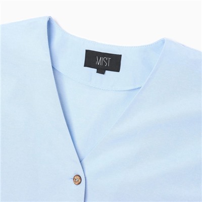 Платье на пуговицах миди женское MIST Summer time, голубое, размер 50