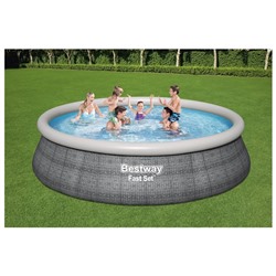 УЦЕНКА Бассейн надувной Fast Set, 457×107 см, фильтр-насос, лестница, 57372 Bestway