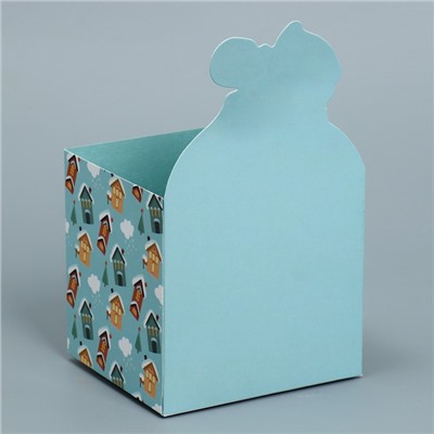 Коробка новогодняя для мини-букетов «С Новым годом», 12×17×10 см