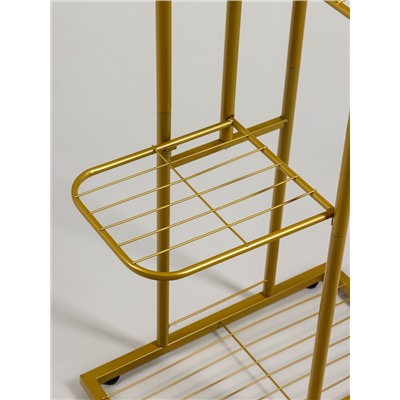 Подставка для цветов Greengo, 4 полки, 43×22×82 см, напольная, металл, цвет золотой