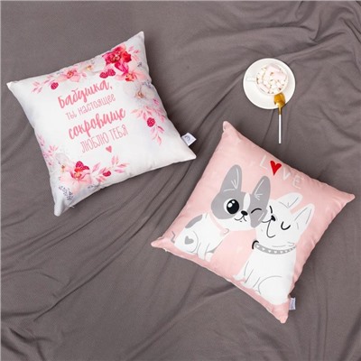 Подушка декоративная «Этель. Любимая бабушка», 40×40 см, велюр