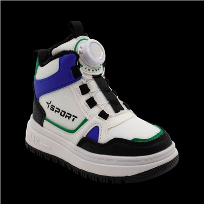 Кроссовки зимние на меху В7186-10 бело синие