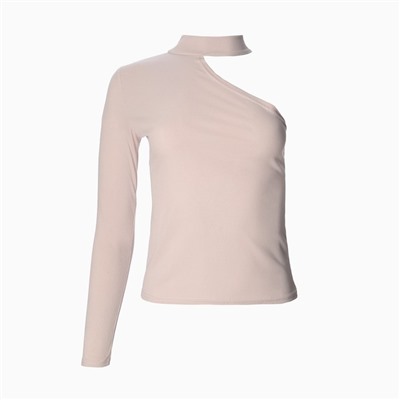 Лонгслив на одно плечо женский, кремовый, размер 44