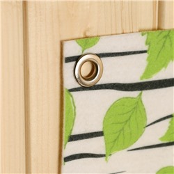 Настенный подвесной органайзер для бани на люверсах 8 отделений, с принтом «Берёзка», 62×30 см, войлок