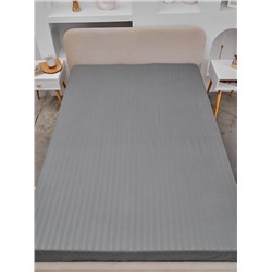 Простыня Микрофибра Страйп на резинке - Светло-серый