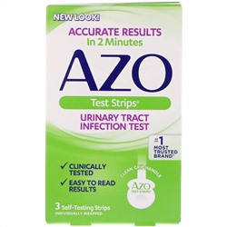 Azo, Тест-полоски для выявления инфекций мочевыводящих путей, 3 полоски для самодиагностики