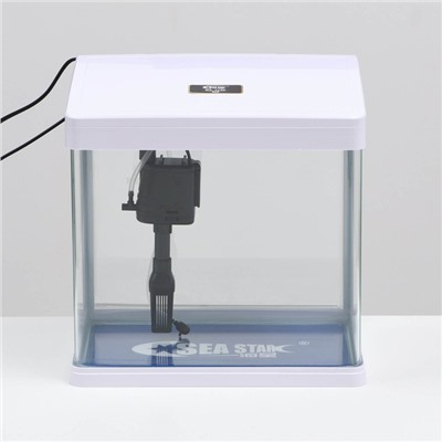 Аквариум SeaStar HX-318F, 18 л, в комплекте: LED-лампа 7 режимов, фильтр, белый
