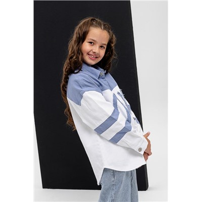 Рубашка 28030 детская (Белый,синий)