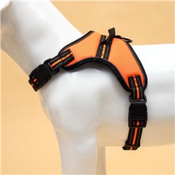 Шлейка улучшенная К7 мягкая светоотражающая, размер L, ОГ 64-86 см, вес 18-27.5 кг, оранжевая