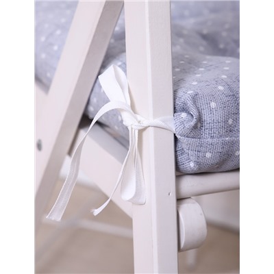 Подушка на стул Люкс - Горох на сером