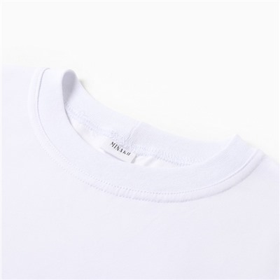 Футболка детская однотонная MINAKU: Basic line, белая, рост 116 см