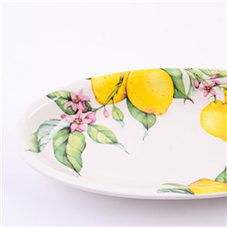 60178 Блюдо сервировочное овальное Лимонный праздник доломит LR (х24)
