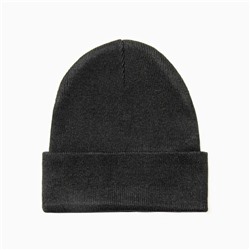 Шапка мужская двуслойная с отворотом one size, цвет чёрный