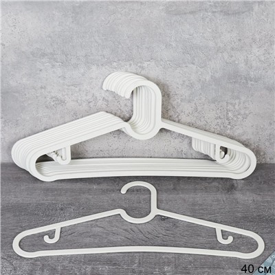 Вешалка для одежды 10 штук набор / DS-14 white /уп 30/ белая