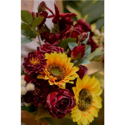 Цветы искусственные «Подсолнух галант», 9×62 см, жёлтые