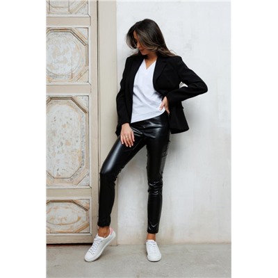 Леггинсы из экокожи 339BLK (Черный)