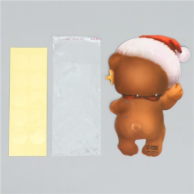 Пакет под сладости новогодний «Мишка», 11×6 см