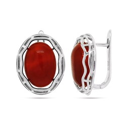 Серьги из серебра сердолик, МЦВА173