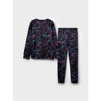 Термокомплект трикот. для девочек: фуфайка (футболка) с длин. рук, брюки