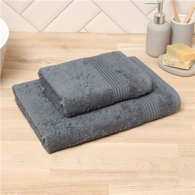 Полотенце махровое Love Life «Пассат», 50×90 см, хлопок 100%, тёмно-серое