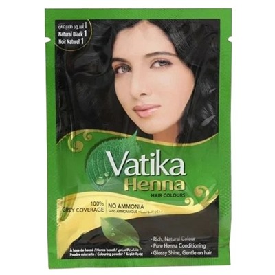 Dabur Vatika Naturals Henna Hair Colours - Black / Краска для Волос на Основе Натуральной Хны (Черный) 60 г