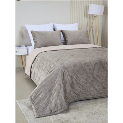 Набор покрывало и чехлы на подушку - Кристалл, цвет какао