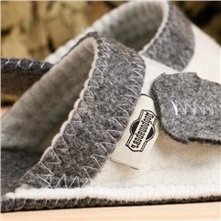 Тапочки для бани «Листок», полиэфир 70%, шерсть 30%, белые, «Добропаровъ»