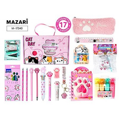 Набор канц. "ЛАПКИ" 17 предметов в картонной коробке M-17340 Mazari