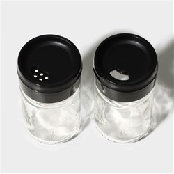 Набор для специй «Лекса», 150 мл, стекло, пластик, чёрный