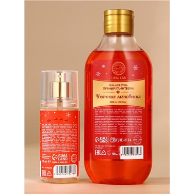 Новогодний подарочный набор косметики «Уютные мгновения»: гель для душа 300 мл и мист для тела 88 мл, URAL LAB