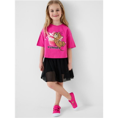 Фуфайка трикотажная для девочек (футболка)