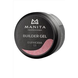 Manita Professional Гель моделирующий для ногтей с хлопьями юки / Builder Gel Euphoria №03, 15 мл KRISTALLER, 1221110