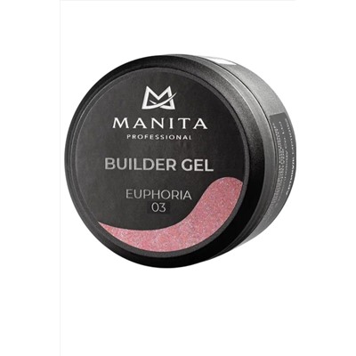 Manita Professional Гель моделирующий для ногтей с хлопьями юки / Builder Gel Euphoria №03, 15 мл KRISTALLER, 1221110
