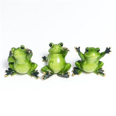 Фигурка полистоун лак «Лягуха - приветствие», 8×6×8 см, МИКС