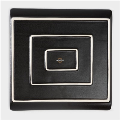 Блюдо для подачи Magistro Pietra lunare, 27.5×27.5 см, фарфор, чёрное