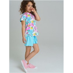 Комплект трикотажный для девочек: фуфайка (футболка), шорты