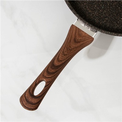 Сковорода KUKMARA Granit Ultra original, d=24 см, пластиковая ручка, антипригарное покрытие, алюминий, коричневая
